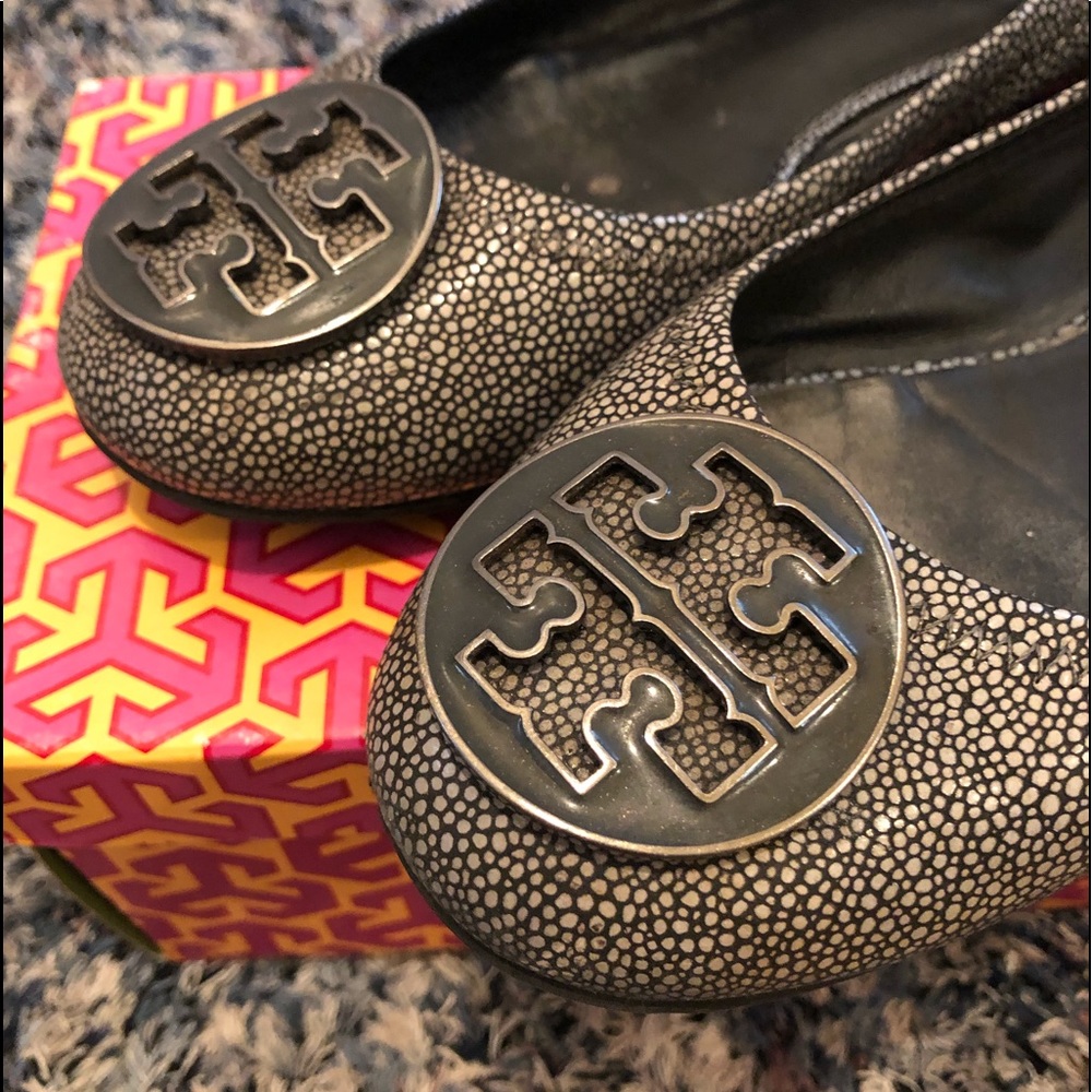 Tory Burch Reva Flats - “Smoke” size 7.5